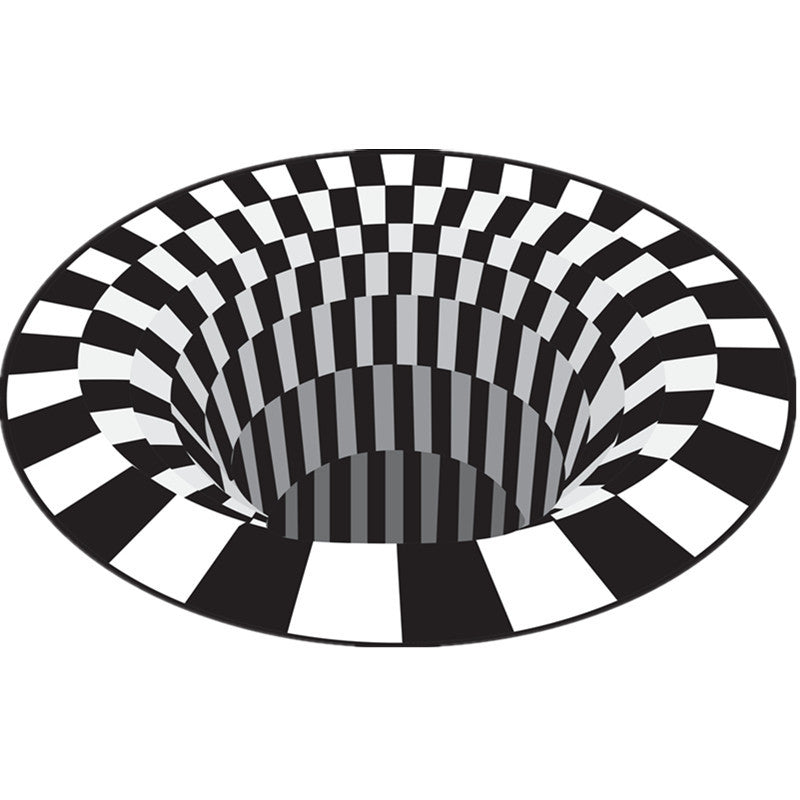 Avtoit | Funny Novelty Rug Multicolor Visual Trick Spiral Trap Rug Non-Slip Washable Pet-Friendly Rug for Room