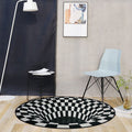 Avtoit | Creepy Hole 3D Illusion Rug Black and White Modern Rug Polypropylene Pet-Friendly Antiskid Dirt-Resistant Rug for Living Room