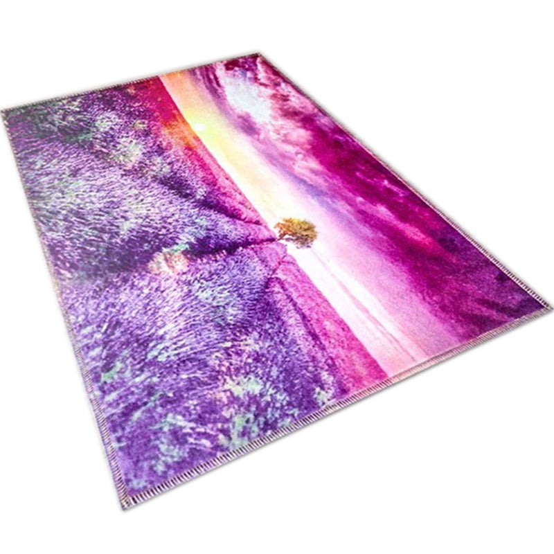Avtoit | Amazing Multicolor Natural Landscape Carpet Polyester Modern Carpet Stain Resistant Washable Non-Slip Back Carpet for Family Room