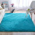 Avtoit | Multicolored living room rug Nordic simple rug fluffy machine washable stain resistant non-slip back rug with braided edge