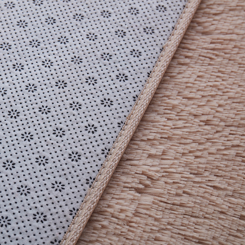 Avtoit | Multicolored living room rug Nordic simple rug fluffy machine washable stain resistant non-slip back rug with braided edge