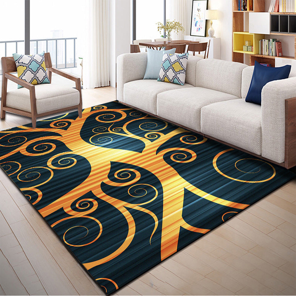 Avtoit | Multi Color Geometric Graphic Rug Polypropylene Novelty Rug Machine Washable Non-Slip Stain Resistant Rug for Large Room