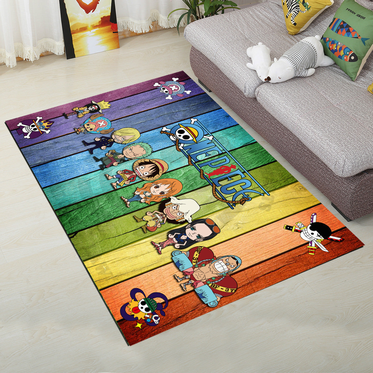 Avtoit | Personality Scandinavian Carpet Multi Colors 3D Print Scenery Carpet Washable Non-slip Stain-resistant Rug for Home