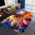 Avtoit | Magnificent 3D Evening Clouds Rug Multicolor Modern Rug Synthetic Washable Stain Resistant Nonslip Back Rug for Living Room