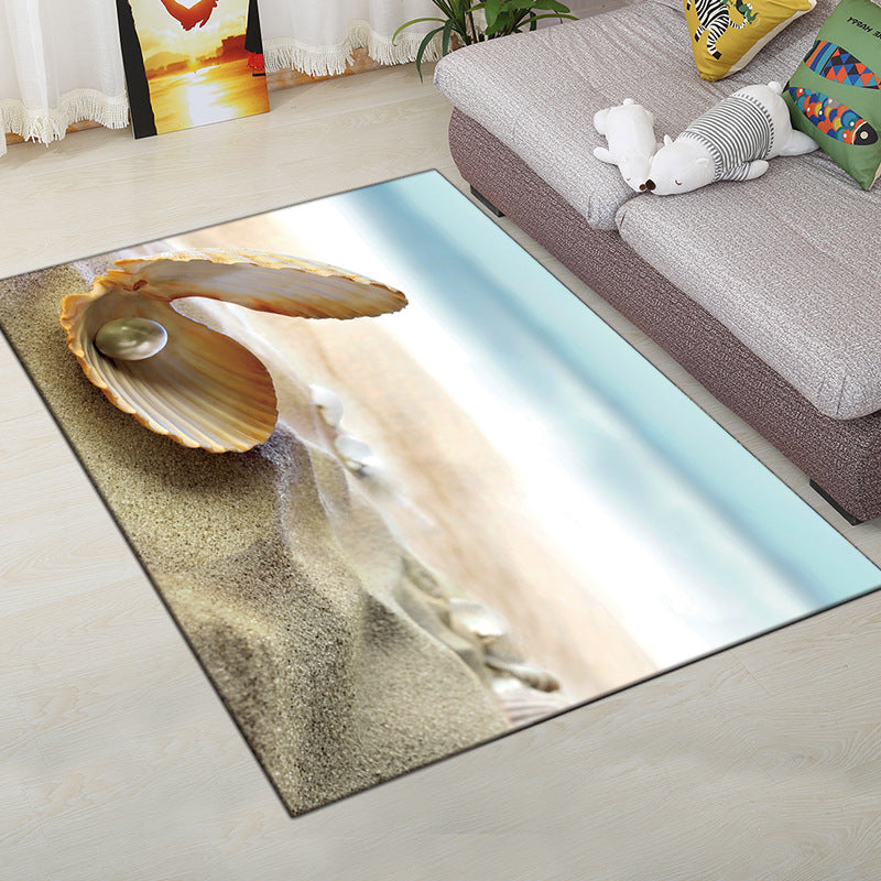 Avtoit | Multi-Color Modern Rug Polyester Digital Graphic Living Room Rug Non-Slip Back Pet-Friendly Washable Rug for Guest Room