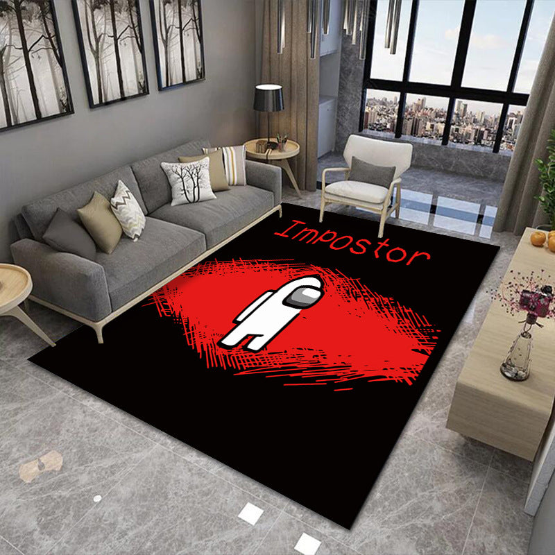 Avtoit | Modern Brain Deception 3D Carpet Black Synthetic Area Rug Machine Washable Stain Resistant Non-Slip Rug for Living Room