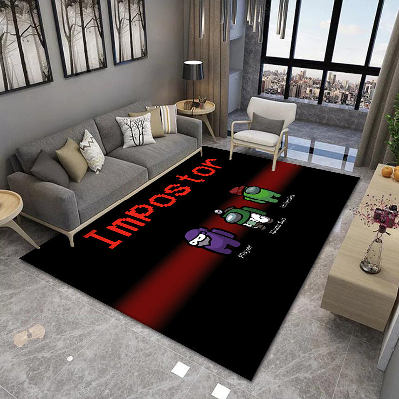 Avtoit | Modern Brain Deception 3D Carpet Black Synthetic Area Rug Machine Washable Stain Resistant Non-Slip Rug for Living Room