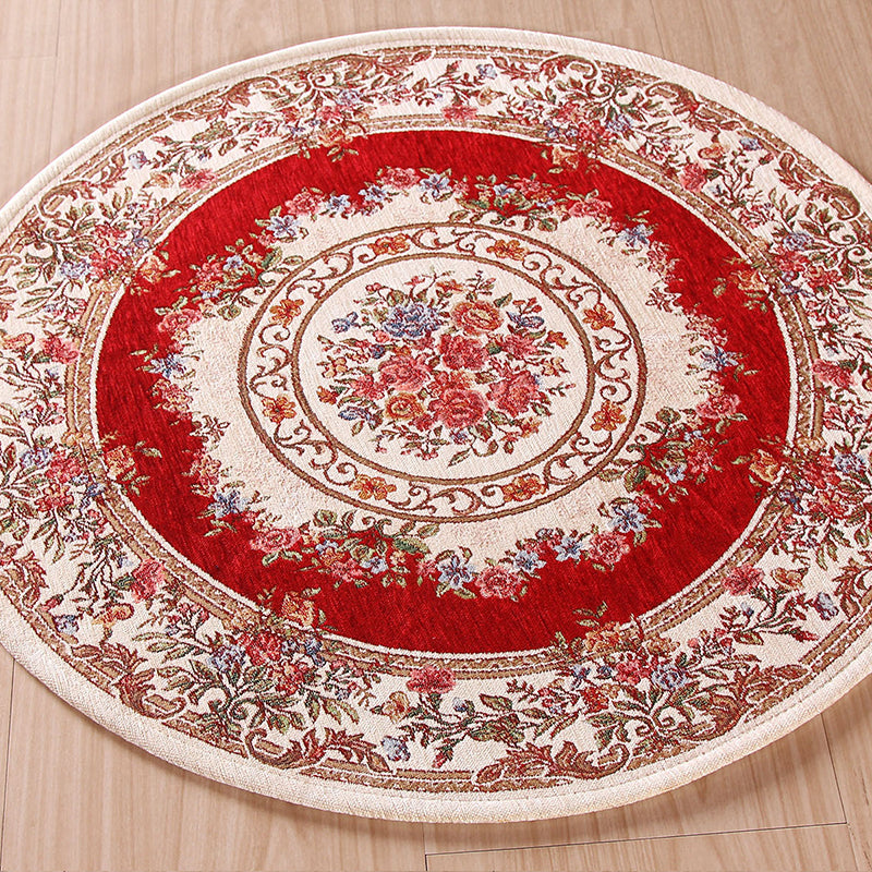 Avtoit | Nostalgia Multicolored Peony Rug Polypropylene Antique Rug Pet Friendly Non-Slip Back Stain Resistant Rug for Large Rooms