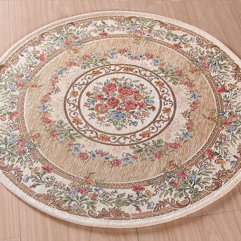 Avtoit | Nostalgia Multicolored Peony Rug Polypropylene Antique Rug Pet Friendly Non-Slip Back Stain Resistant Rug for Large Rooms