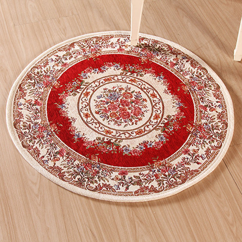 Avtoit | Nostalgia Multicolored Peony Rug Polypropylene Antique Rug Pet Friendly Non-Slip Back Stain Resistant Rug for Large Rooms