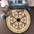Avtoit | Victorian Bedroom Carpet Multicolored Peony Carpet Polyester Stain Resistant Washable Non-Slip Carpet