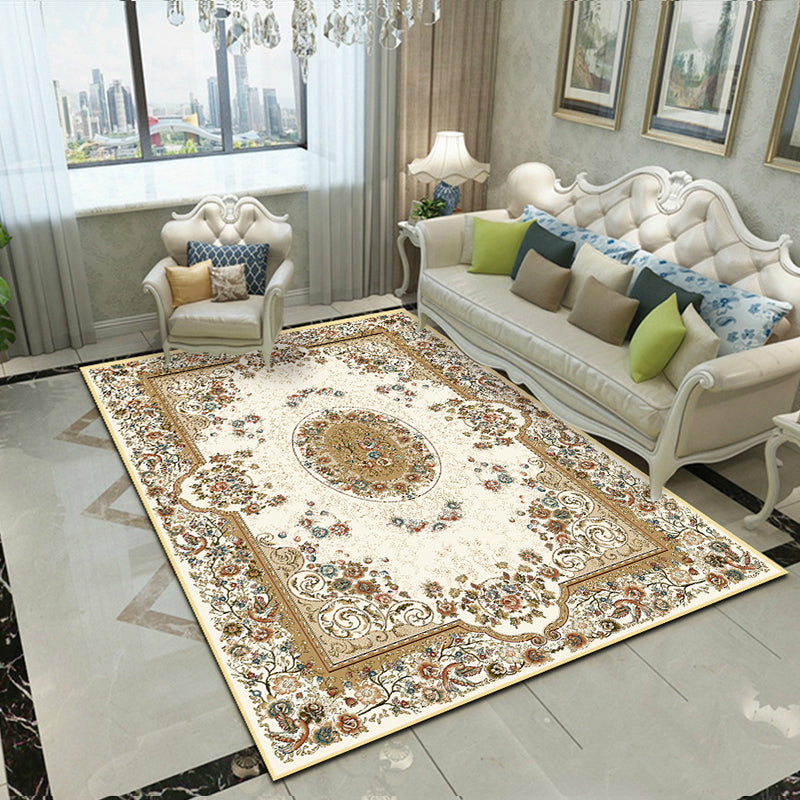Avtoit | Splendor Traditional Carpet Multicolor Floral Carpet Non-slip Washable Stain Resistant Carpet for Living Room