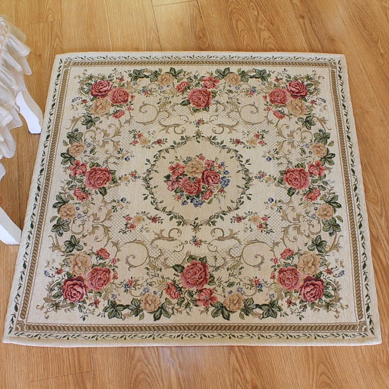 Avtoit | Multicolored Door Mat Retro Peony Carpet Cotton Non-Slip Pet Friendly Washable Indoor Mat