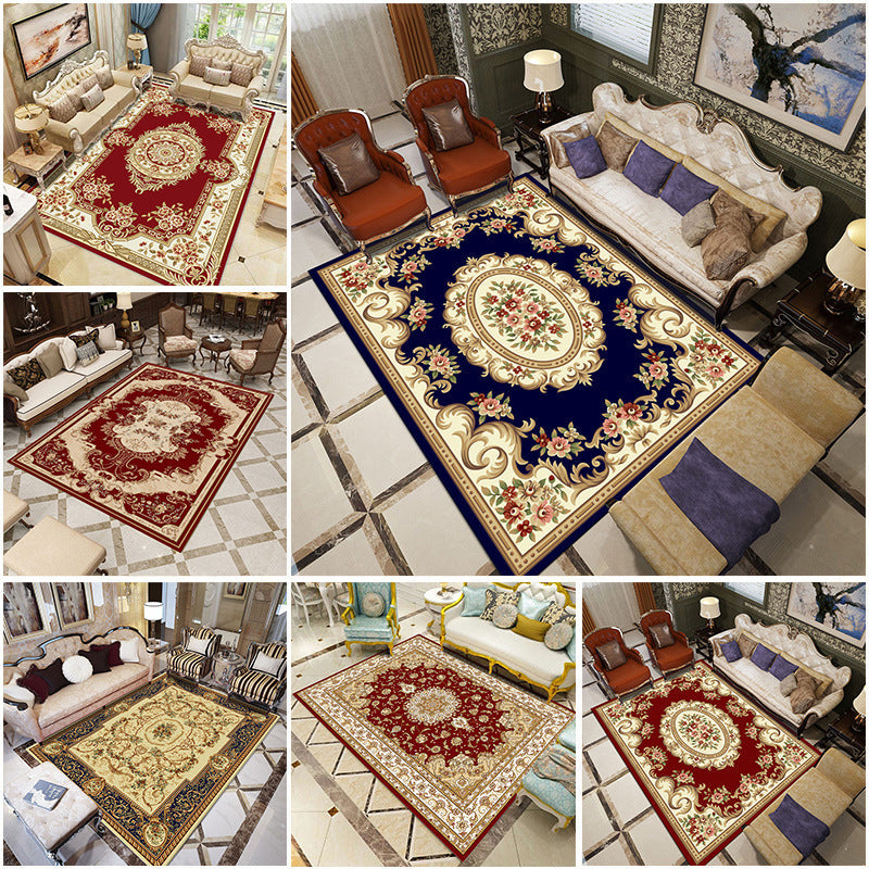 Avtoit | Beautiful multicolored jacquard rug polypropylene traditional rug stain-resistant washable non-slip backing rug for room