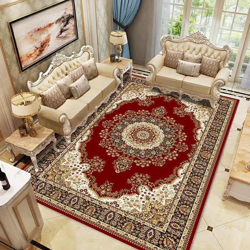 Avtoit | Beautiful multicolored jacquard rug polypropylene traditional rug stain-resistant washable non-slip backing rug for room