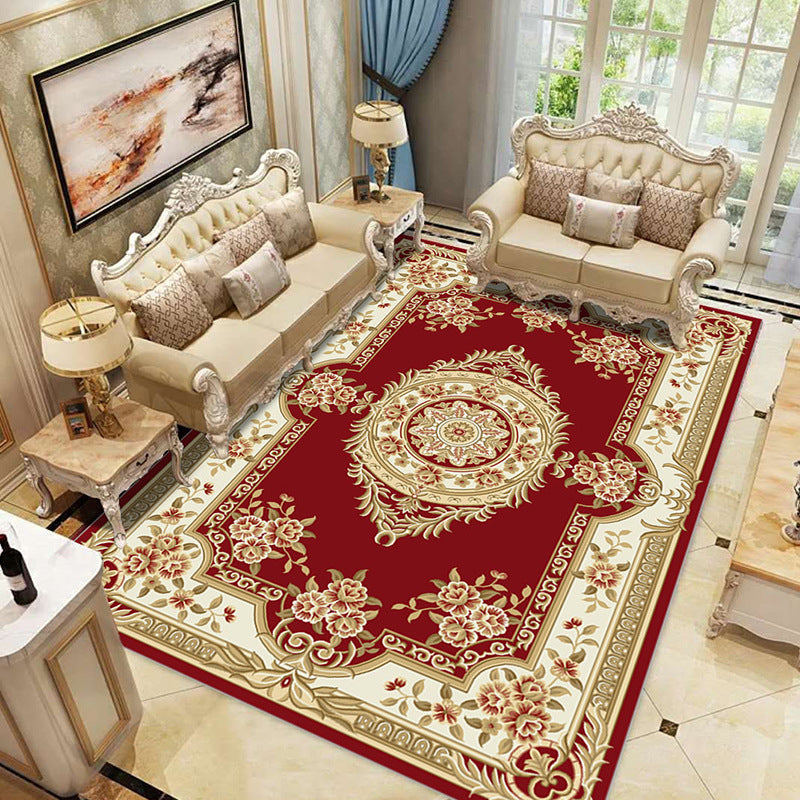 Avtoit | Beautiful multicolored jacquard rug polypropylene traditional rug stain-resistant washable non-slip backing rug for room