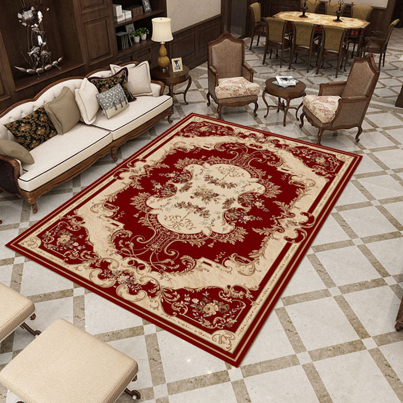 Avtoit | Beautiful multicolored jacquard rug polypropylene traditional rug stain-resistant washable non-slip backing rug for room