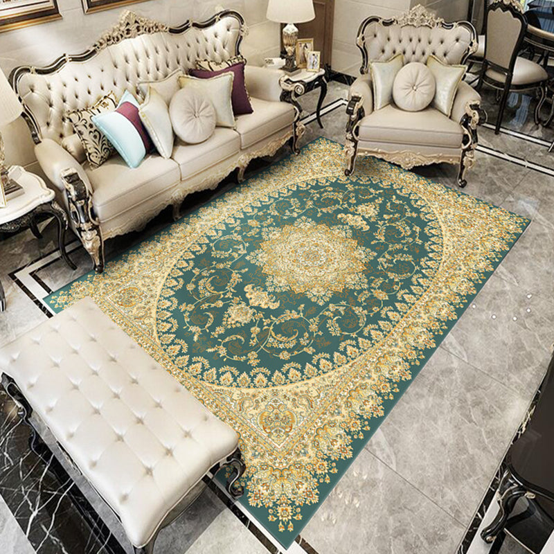 Avtoit | Glam Floral Swirls Rug Multicolor Victorian Rug Synthetic Pet Friendly Non-Slip Stain Resistant Carpet for Home
