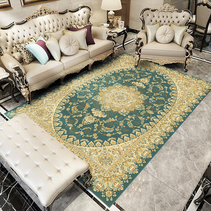 Avtoit | Glam Floral Swirls Rug Multicolor Victorian Rug Synthetic Pet Friendly Non-Slip Stain Resistant Carpet for Home