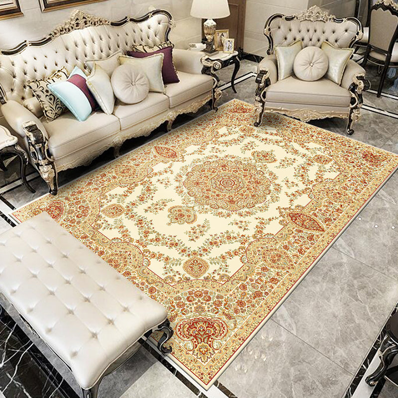 Avtoit | Glam Floral Swirls Rug Multicolor Victorian Rug Synthetic Pet Friendly Non-Slip Stain Resistant Carpet for Home
