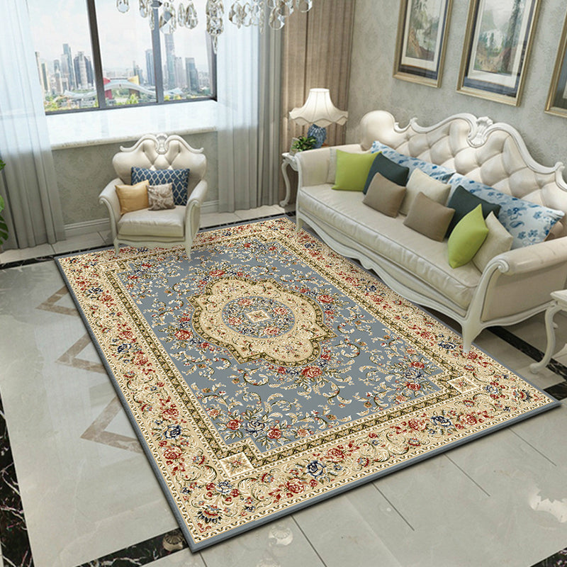 Avtoit | Glam Floral Swirls Rug Multicolor Victorian Rug Synthetic Pet Friendly Non-Slip Stain Resistant Carpet for Home
