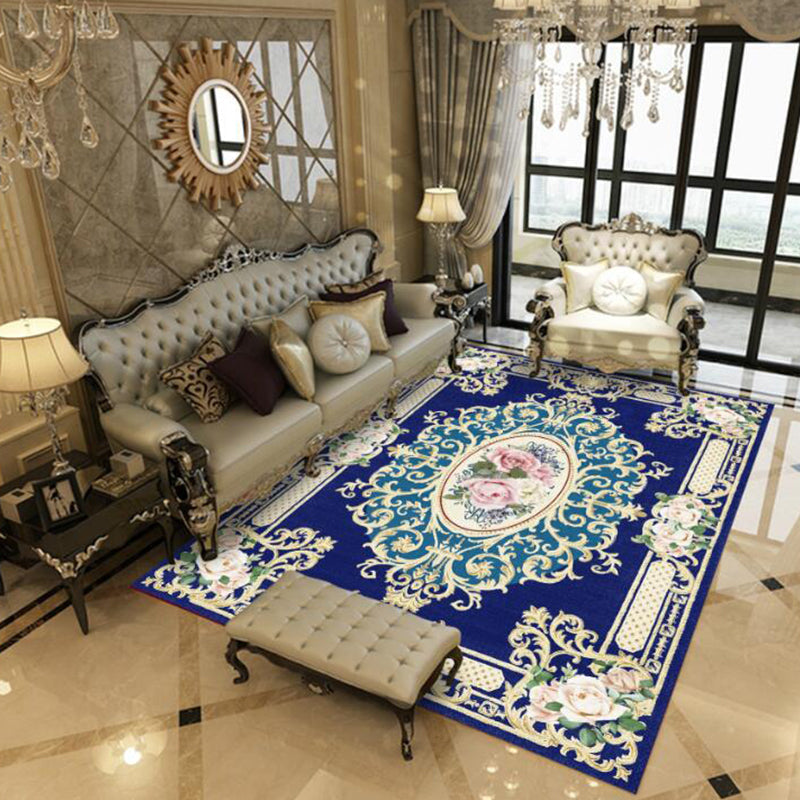 Avtoit | Empire Floral Area Rug Multicolor Victorian Carpet Synthetic Stain Resistant Non-Slip Backing Pet Friendly Rug for Lounge