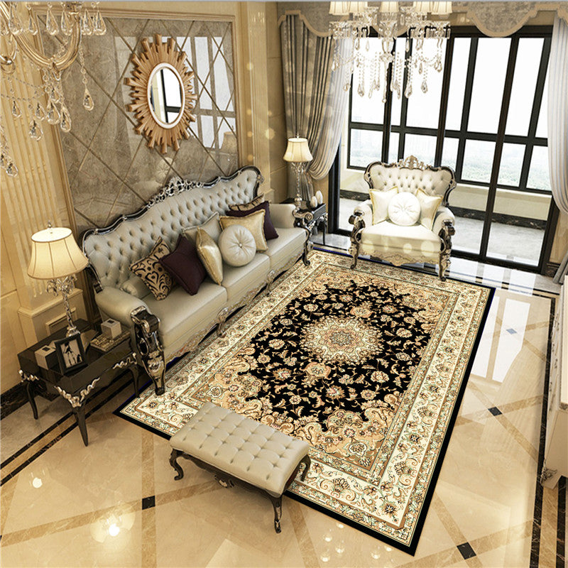 Avtoit | Antique Multicolor Glam Carpet Polyester Floral Pattern Carpet Pet Friendly Stain Resistant Non-Slip Carpet for Home