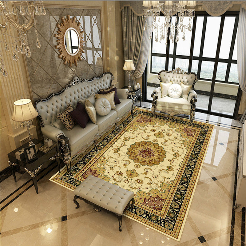 Avtoit | Antique Multicolor Glam Carpet Polyester Floral Pattern Carpet Pet Friendly Stain Resistant Non-Slip Carpet for Home