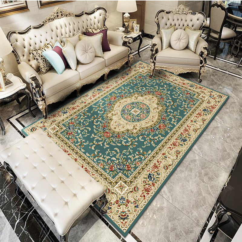 Avtoit | Fancy Victoria Rug Multi-Colored Flower Rug Non-Slip Washable Pet-Friendly Rug for the Living Room