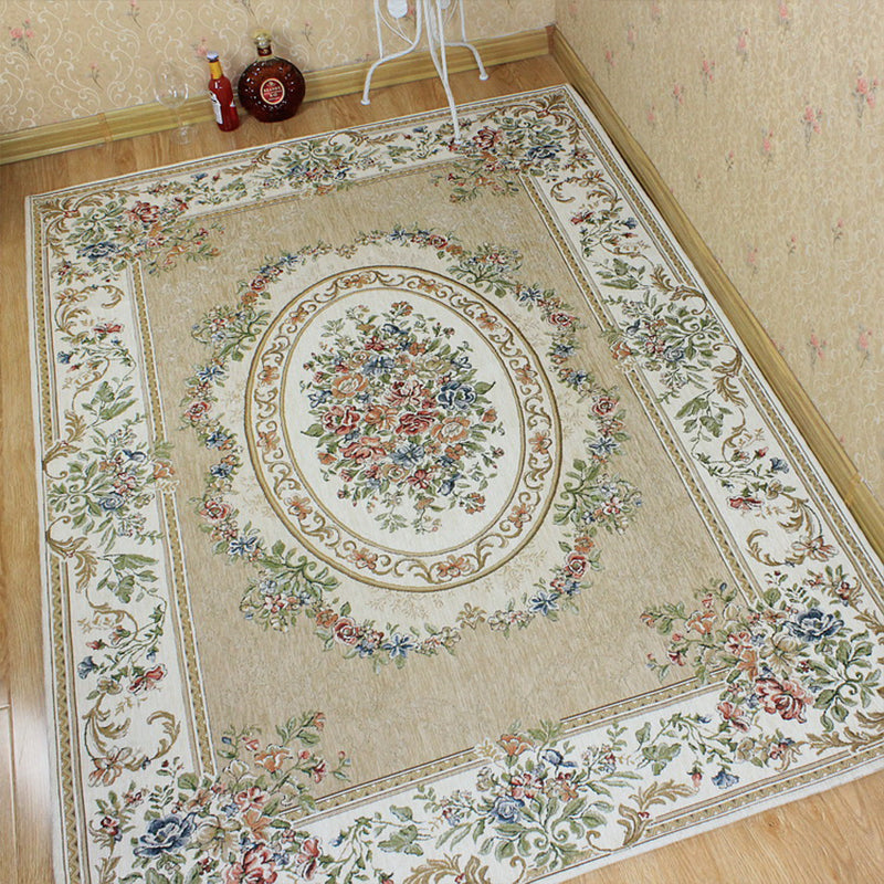 Avtoit | Victorian living room carpet Multicolored peony carpet Cotton Machine washable Non-slip back Carpet