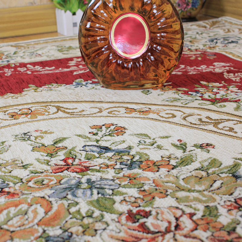 Avtoit | Victorian living room carpet Multicolored peony carpet Cotton Machine washable Non-slip back Carpet