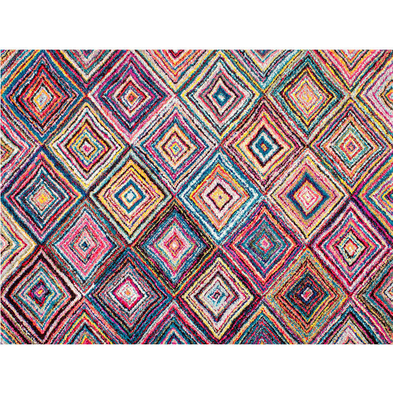 Avtoit | Worn Moroccan Rug Multicolored Patterned Rug Non-Slip Machine Washable Stain Resistant Rug for Home