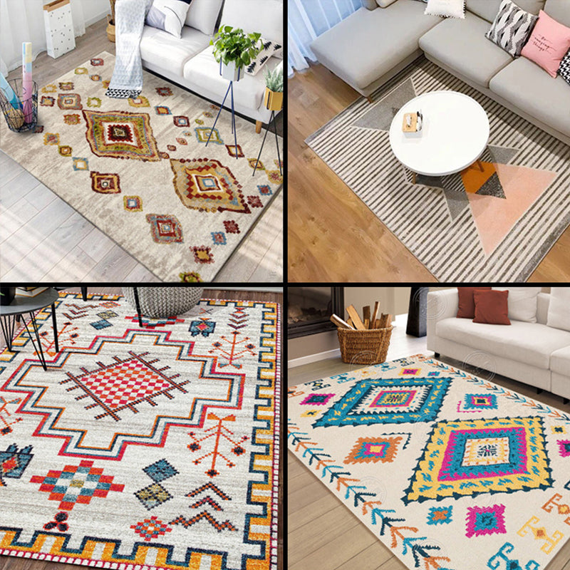 Avtoit | Moroccan living room carpet More colors Printed carpet Cotton Non-slip Machine washable Pet-friendly carpet