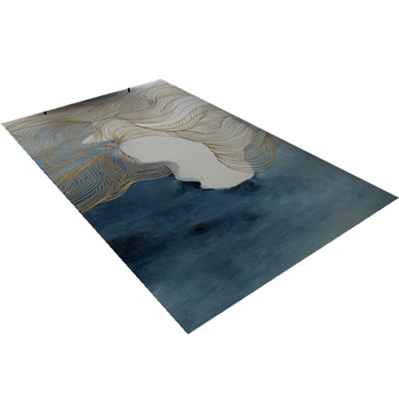 Avtoit | Asian abstract flowing print carpet Multicolor synthetic carpet pet-friendly washable non-slip flooring for living room