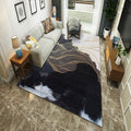 Avtoit | New Chinoiserie Area Rug Multi Colored Abstract Wave Rug Stain Resistant Washable Non-Slip Backing Rug for Lounge