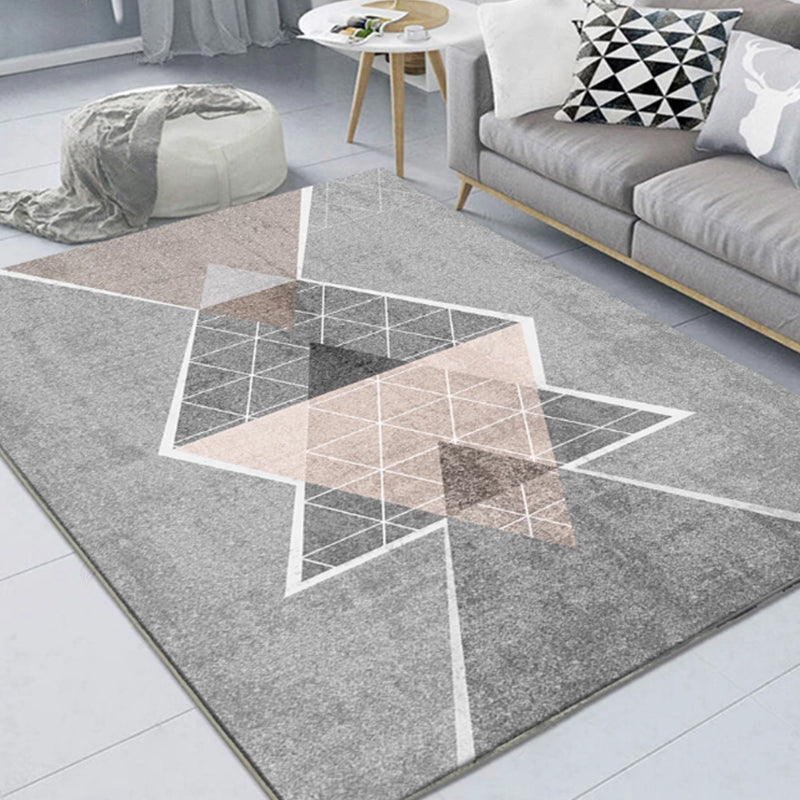 Avtoit | Beautiful Nordic Style Carpet Multicolor Geometric Color Block Carpet Machine Washable Stain Resistant Non-Slip Carpet for Large Room