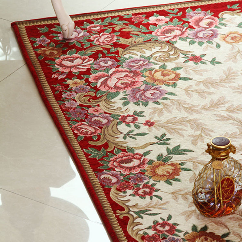 Avtoit | Empire Peony Rug Multicolor Traditional Rug Synthetic Pet-Friendly Non-Slip Stain-Resistant Runner Rug for Home