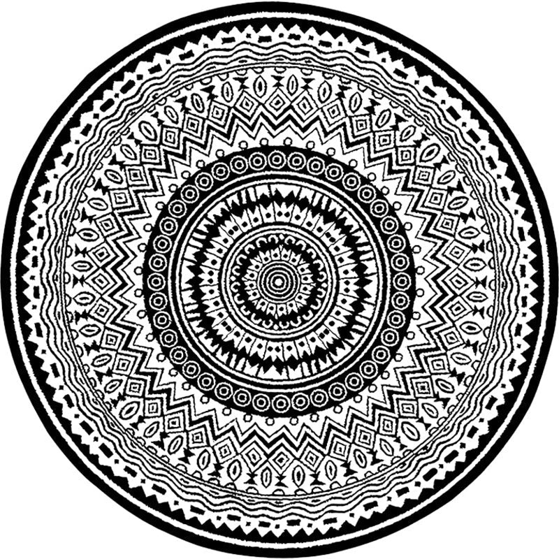 Avtoit | Stylish Mandala Print Rug Multicolored Moroccan Rug Polypropylene Stain Resistant Pet Friendly Non-Slip Backing Rug for Home
