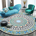 Avtoit | Stylish Mandala Print Rug Multicolored Moroccan Rug Polypropylene Stain Resistant Pet Friendly Non-Slip Backing Rug for Home