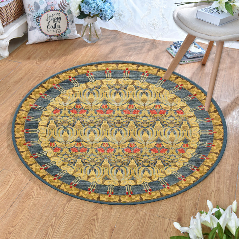 Avtoit | Ethnic Multicolor Print Carpet Polyester Persian Carpet Stain Resistant Machine Washable Non-Slip Carpet for the Living Room