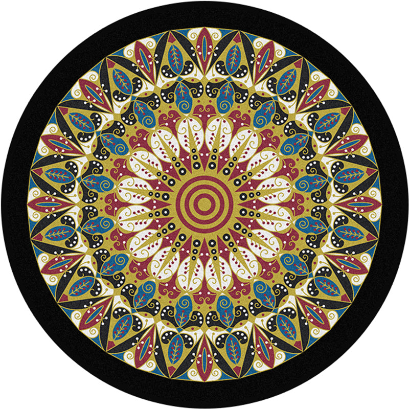 Avtoit | Retro Moroccan Style Rug Multi-Colors Mandala Rug stain-resistant machine washable non-slip backing rug for the door