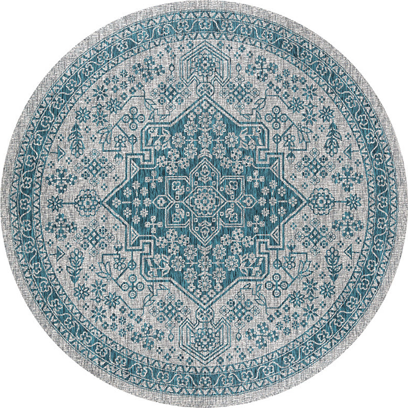 Avtoit | Multicolored bedroom rug Moroccan mandala printed rug Synthetic non-slip backing Washable stain-resistant rug