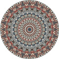 Avtoit | Multicolored bedroom rug Moroccan mandala printed rug Synthetic non-slip backing Washable stain-resistant rug
