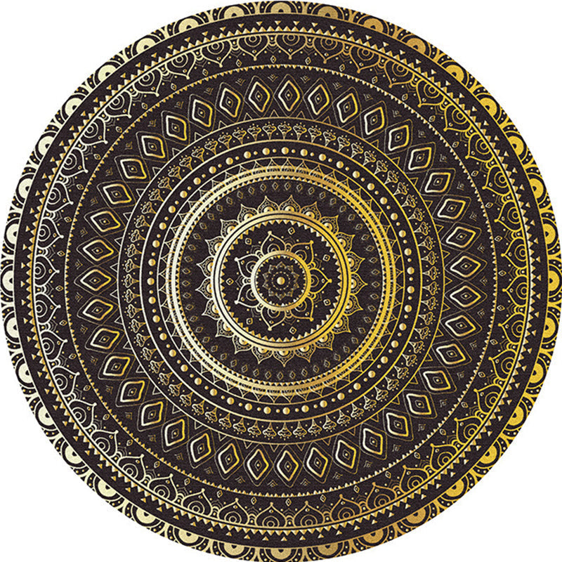 Avtoit | Multicolored bedroom rug Moroccan mandala printed rug Synthetic non-slip backing Washable stain-resistant rug