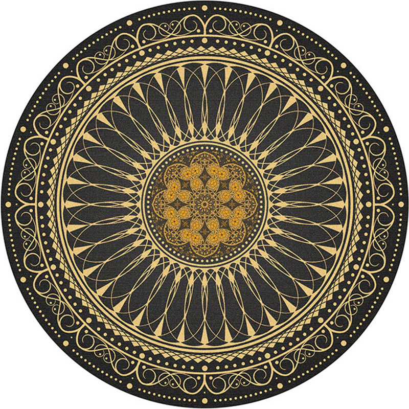 Avtoit | Multicolored bedroom rug Moroccan mandala printed rug Synthetic non-slip backing Washable stain-resistant rug