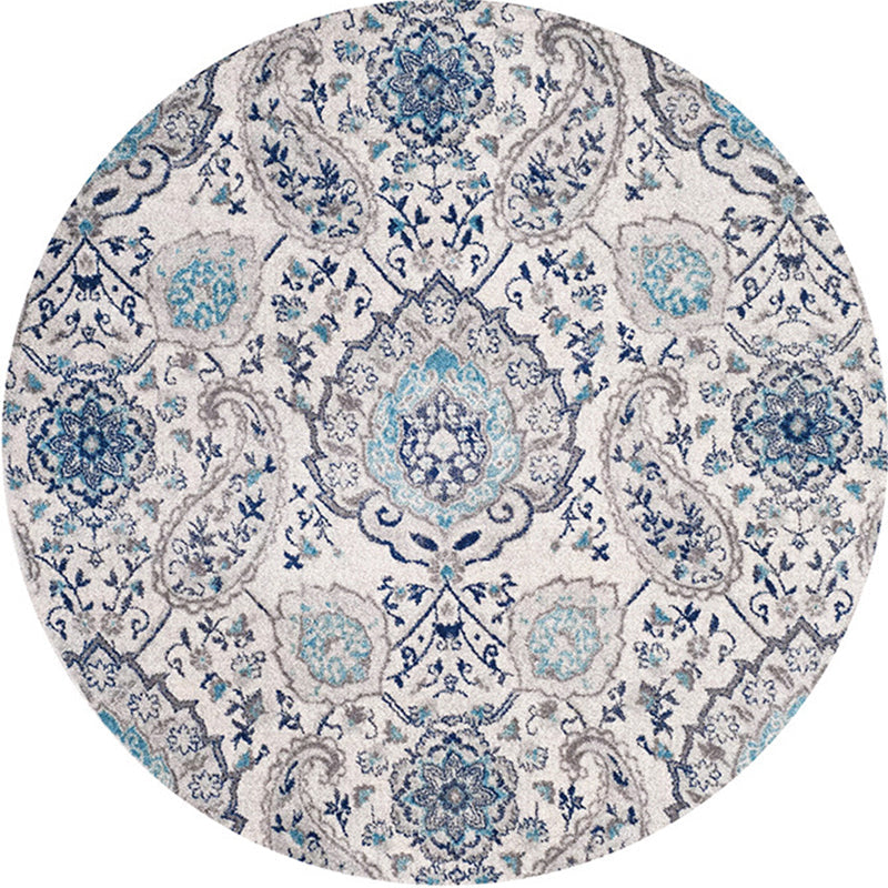 Avtoit | Multicolored bedroom rug Moroccan mandala printed rug Synthetic non-slip backing Washable stain-resistant rug
