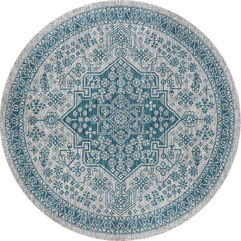 Avtoit | Multicolored bedroom rug Moroccan mandala printed rug Synthetic non-slip backing Washable stain-resistant rug