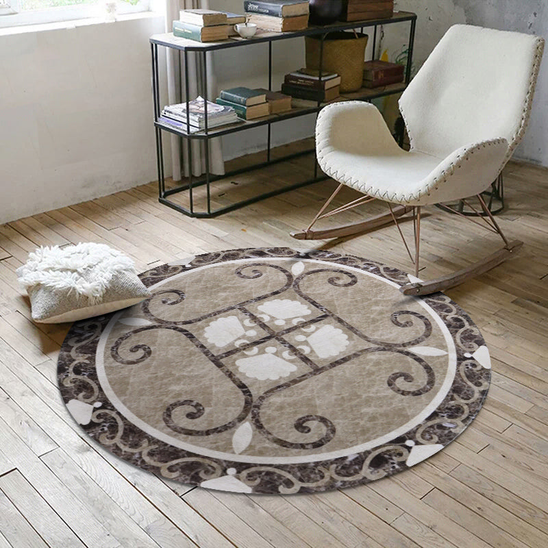 Avtoit | Nostalgic multicolored Moroccan carpet polypropylene floral area rug washable non-slip back pet-friendly rug for home