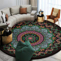 Avtoit | Exotic Mandala EKRAN RUG Multicolor Persian Carpet Synthetic Washable Pet-Friendly Non-Slip Rug for Living Room