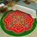 Avtoit | Exotic Multicolor Mandala Rug Polypropylene Moroccan Rug Pet Friendly Machine Washable Non-Slip Backing Rug for Bedroom